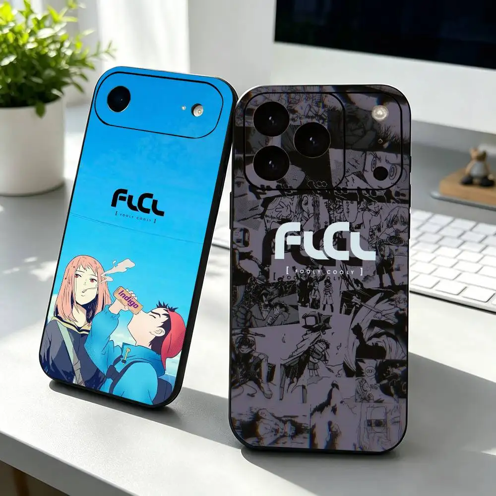 Funda de Silicona Suave con Diseño de Anime FLCL (Fooly Cooly) para iPhone 17, 16, 15, 14, 13, 12, 11, X, XR, Plus, Pro, Max, Plus