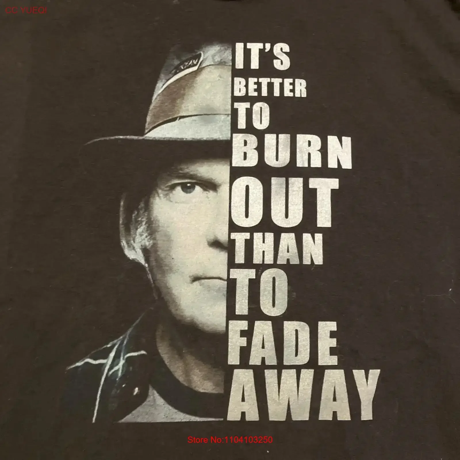 Vintage Neil Young IT'S BETTER TO BURN OUT THAN FADE AWAY T Shirt L vintage Washed designer clothes Comfortable Casual Unisex