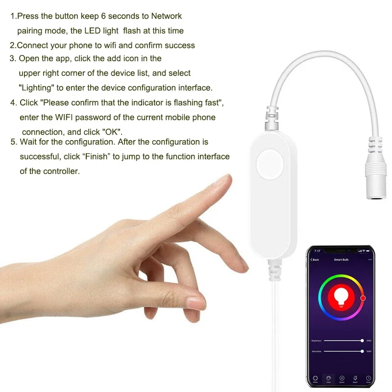 Tuya Smart Life APP 5-24V Wifi DW/CCT/RGB/RGBW led Light Strip Wireless Remote Controller Smart Home work with Alexa Google Home