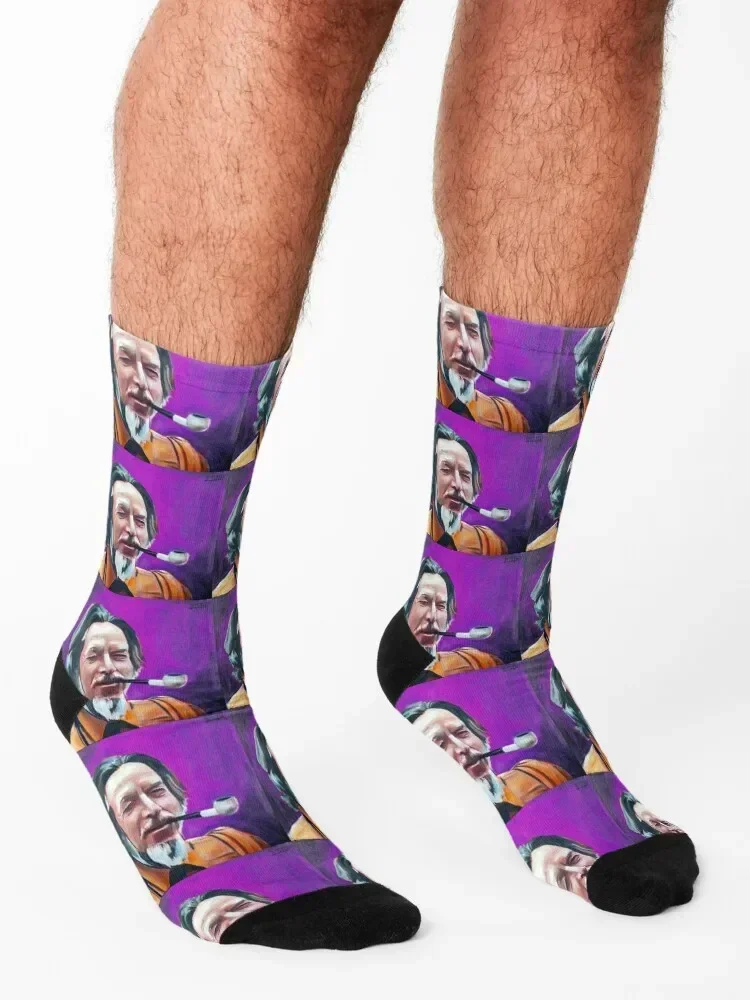 Alan Watts Purple Edition Painting of Alan Watts Socks Run happy hip hop gym Women's Socks Men's