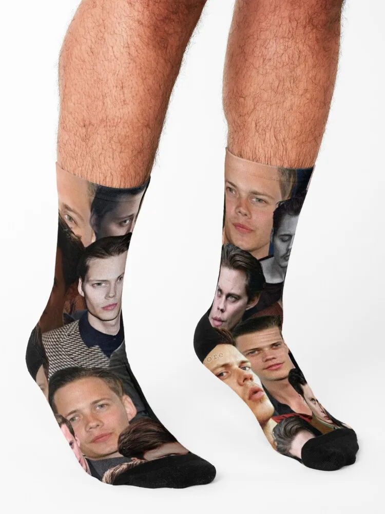 Bill Skarsg?rd Photo Collage Socks funny sock moving stockings Running new in's Socks Men Women's