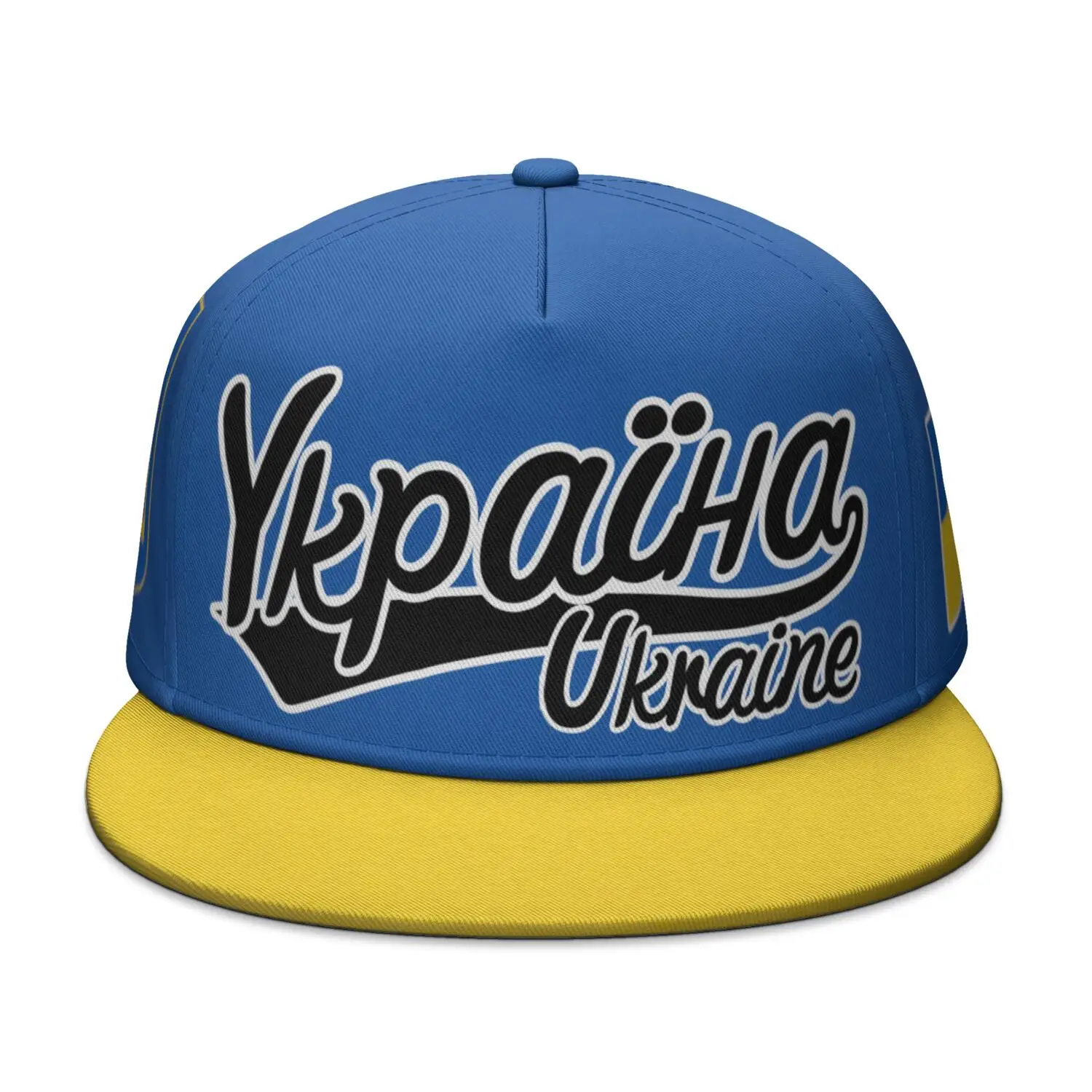 Ukraine Flat Brimmed Cap Custom Made Name Number Team Logo Hip-hop Hat Country Travel Ukrainian Nation Ukrayina Flag Headgear