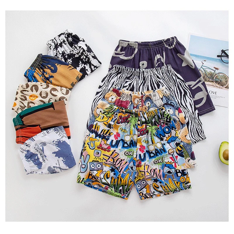 Cartoon Graffiti Men Beach Shorts Trend Personality Children Shorts Pants For Boys Girls Swim Trunks Kids Beach Sports Shorts