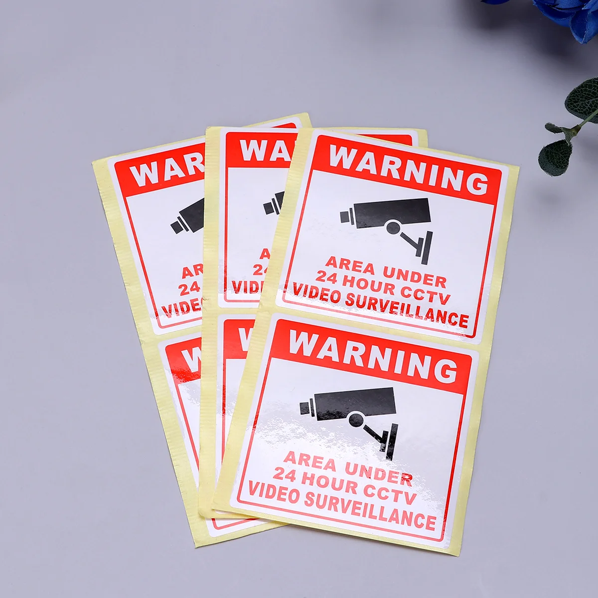 20 Pcs Warning Sticker Emblems Stickers Sign Television Video Monitoring Signs Camera