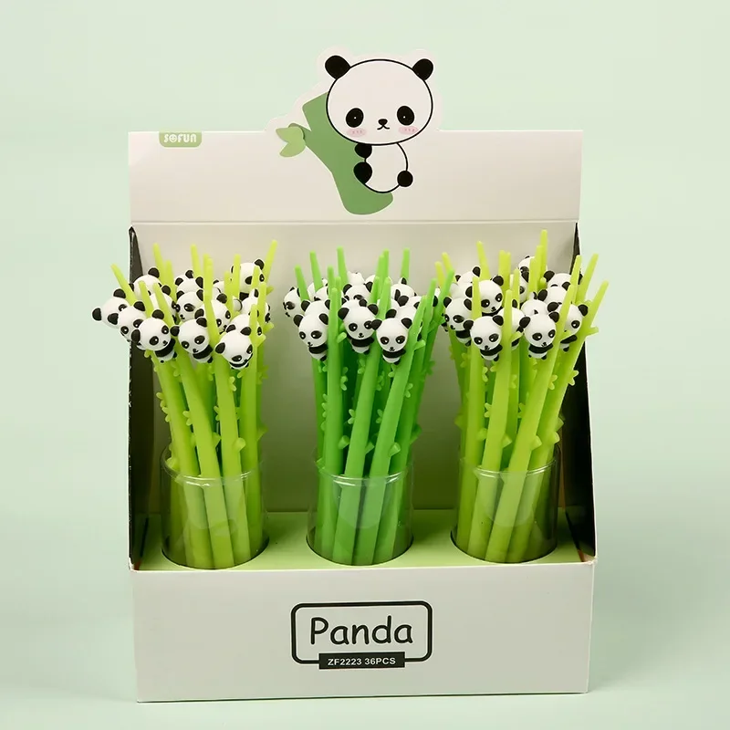A 48PCS Panda Cute Stationery Pen, Bamboo Branch , Student Neutral , New Creative Cartoon Customized Wholesale