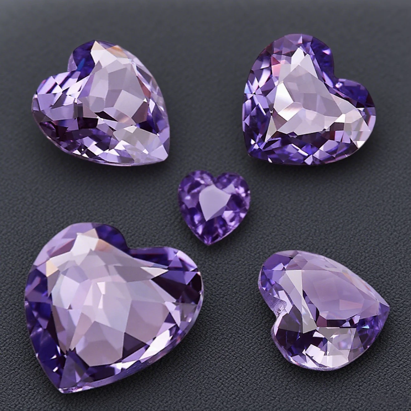 

Romantic Purple Heart Shape Lab Grown Gemstone with AGL Certificate Loose Stone for Wedding Jewelry Making DIY