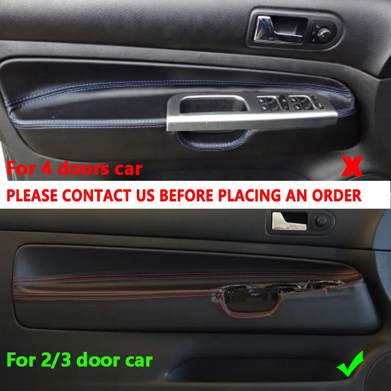 For VW Golf 4 MK4 1998 1999 2000 2001 2002 2003 2004 2005 Only LHD 2/3 Doors Car Door Armrest Panel Suede Leather Cover Trim