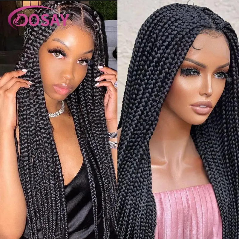 Synthetic Braid Wigs Full Lace Braided Wig Lace Frontal Wig Box Braided Wig for Black Women Transparent Lace Knotless Braid Wigs