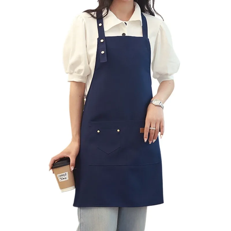 Apron Canvas Wholesale Home Kitchen Restaurant Gardening Milk Tea Coffee Nail Salon Work Clothes Waterproof and Oil Proof Funny