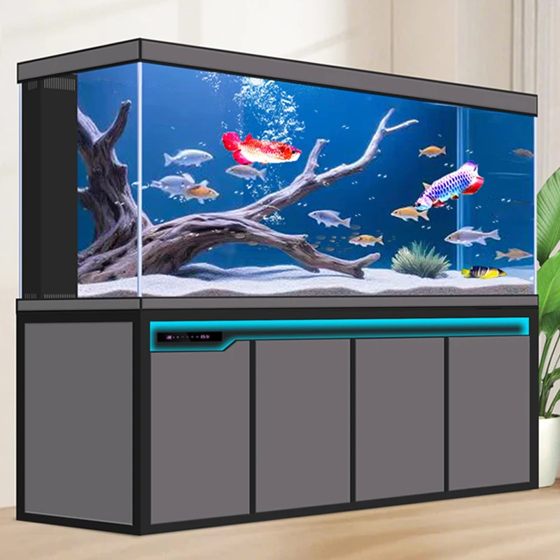 

Nordic Creative Fish Tank Modern Living Room Ultra Clear Glass Ecological Aquarium Multifunctional Home Furniture Muebles FYAQ
