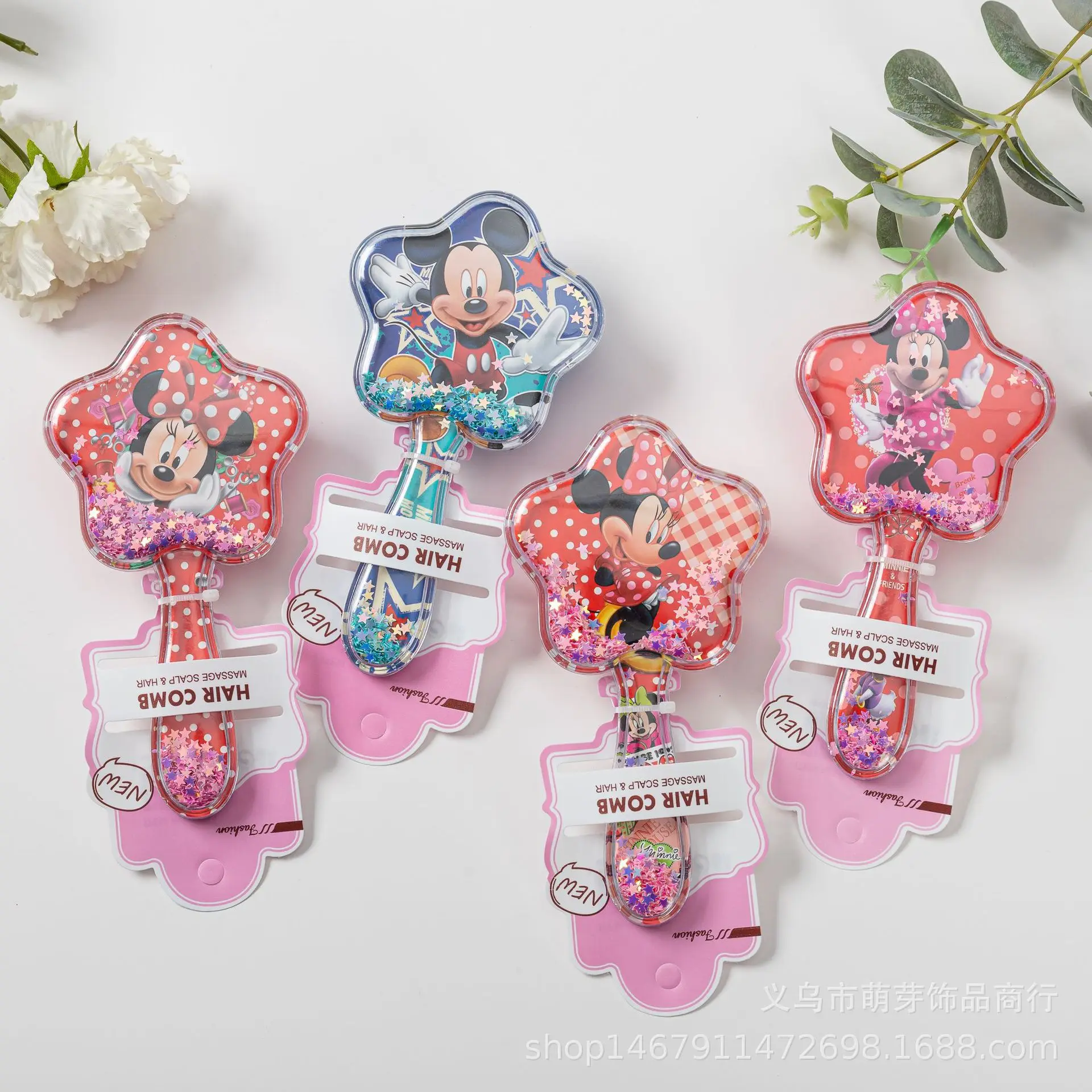 Frozen Elsa Minnie Mickey Massage Air Cushion Comb Hair Brush for Kids Girls Children Hairdressing Styling Tool view 5