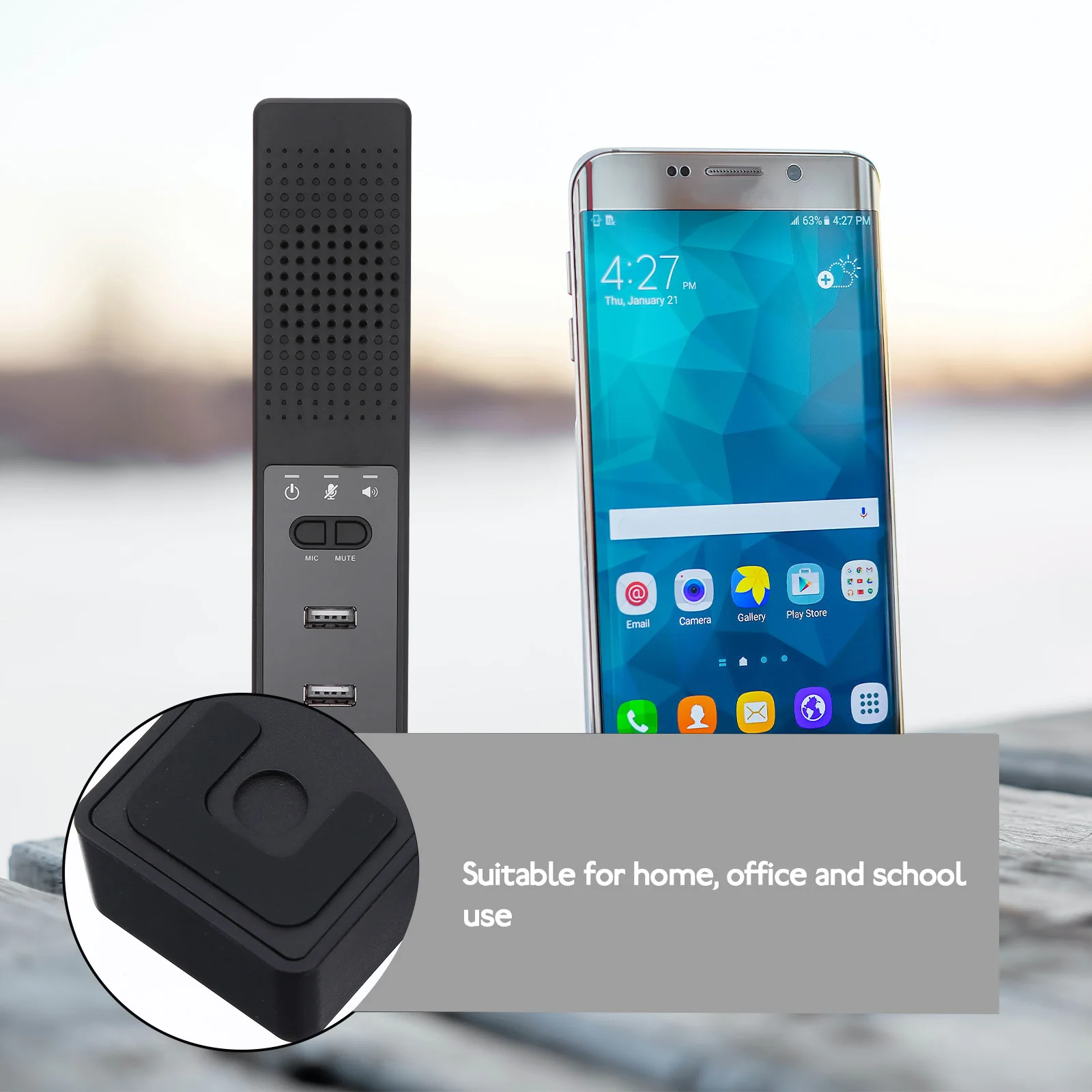 

1Pcs Home Mini Audio Office Pc Speaker Laptop Speaker USB Microphone Chatting Conference Stereo Effect Durable Design