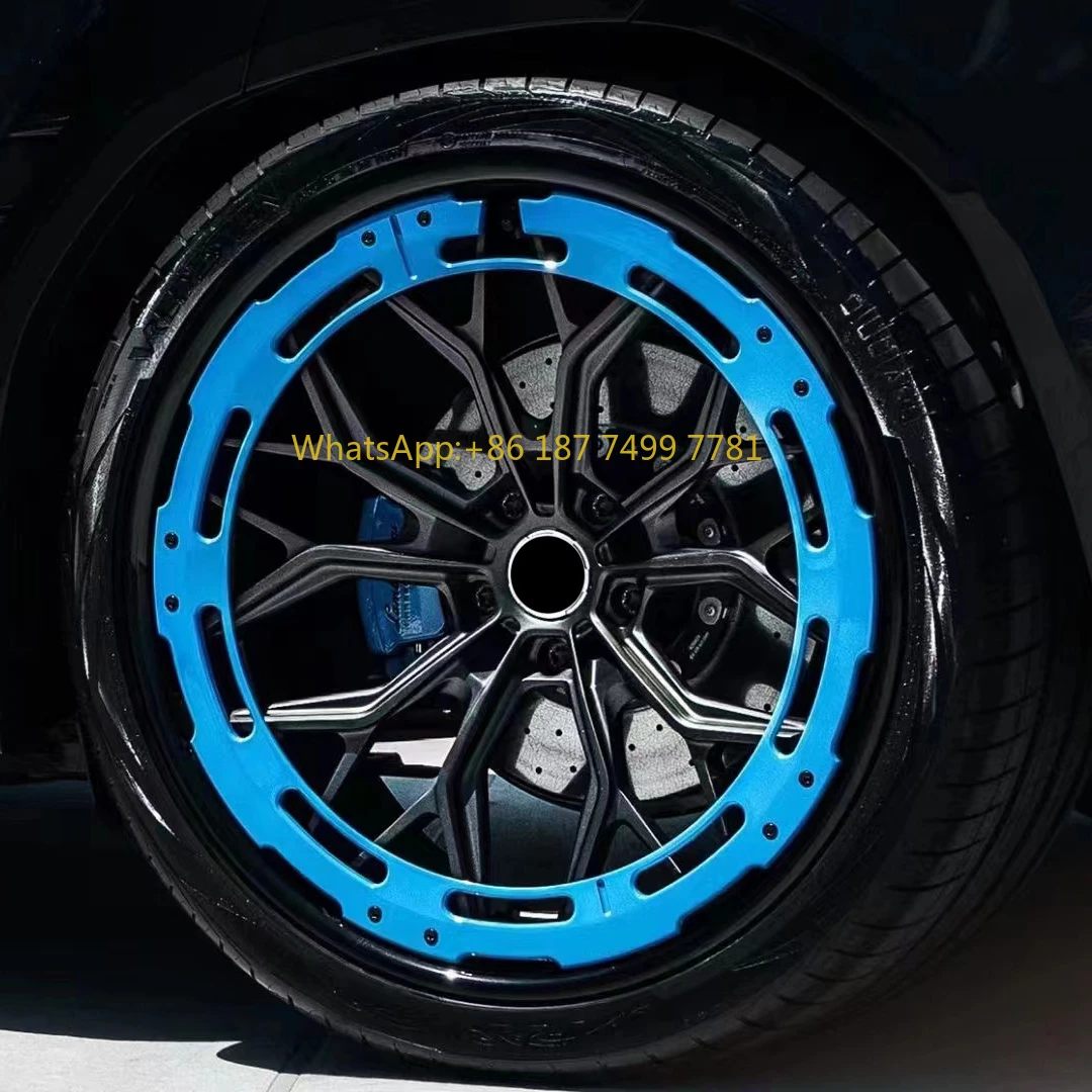 

21 22 23 24Inch Auto Car Alloy Aluminium Hub With Blue Color Decorative Aerodisc Wheels Rims for. Urus