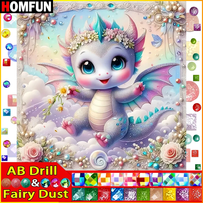 HOMFUN Fairy Dust AB Art 5D Diy Diamond Painting 