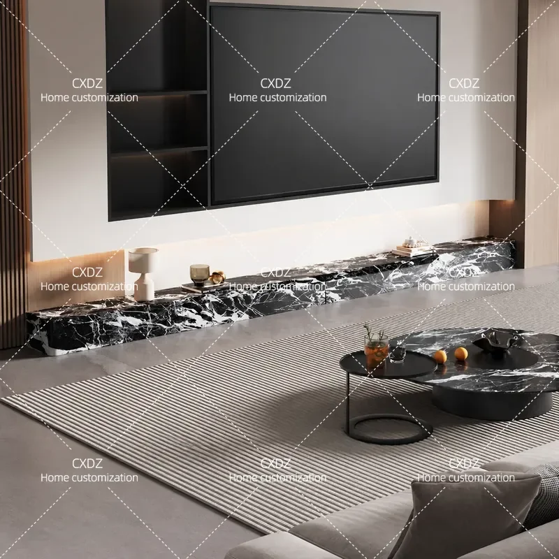 Italian High Grade Rock Slab Floor to Ceiling TV Cabinet Living Room Home 2026 New Simple Style Floor Cabinet Furniture Side