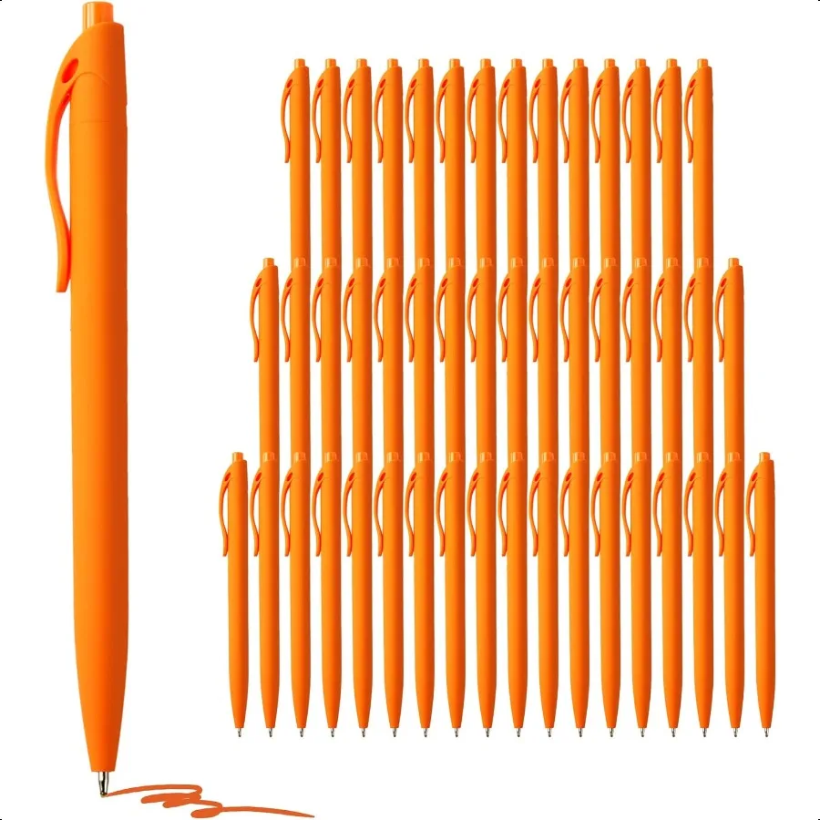 

Ручки оптом, 50 упаковок, ручка без кровотечения оранжевого щелчка, оптовая продажа, выдвижные шариковые ручки, ручка среднего размера с гладкими чернилами, 1,0 мм, оранжевая