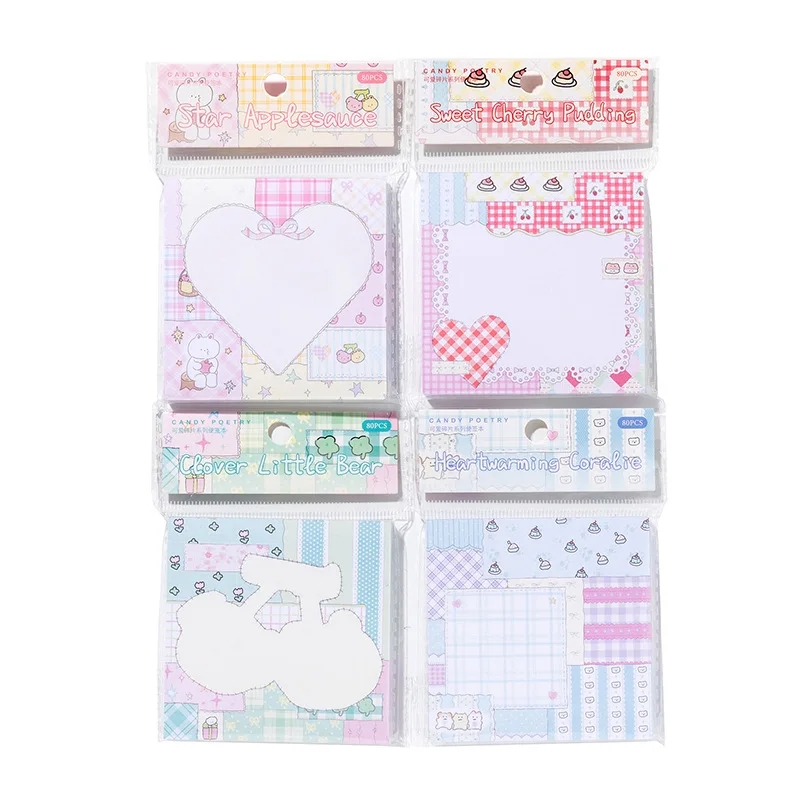 80 Sheets Cute Fresh Memo Pad Scrapbooking Collage DIY Note Paper Diary Message Memo Sheets School Supplies Stationery