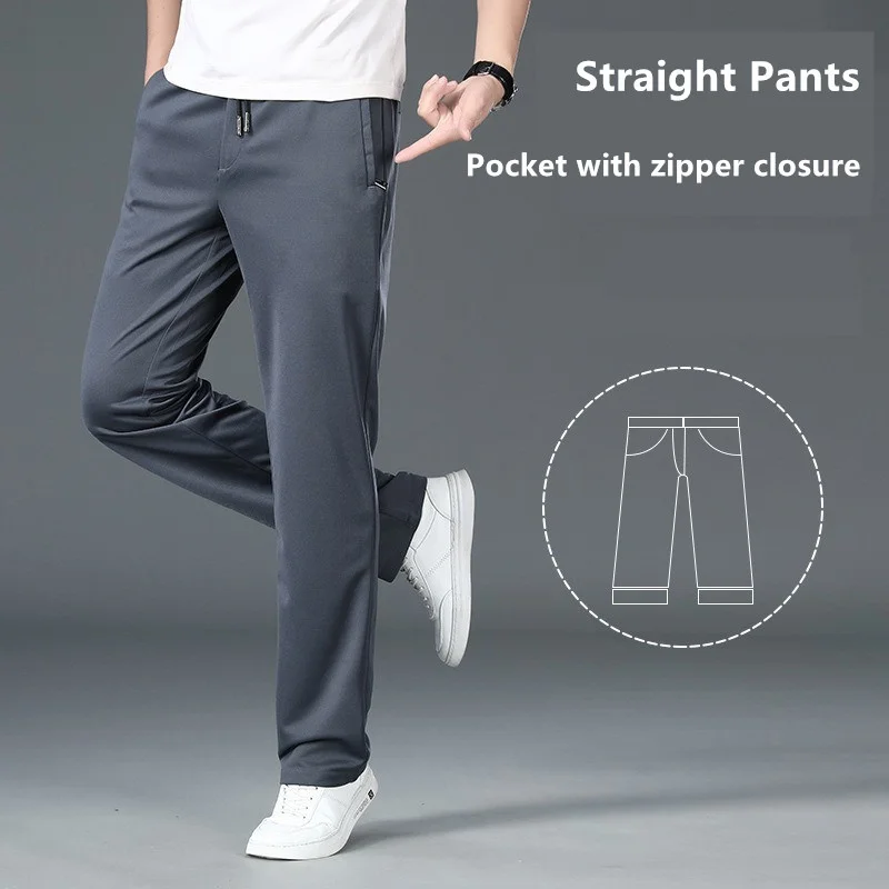 Брюки мужские прямые свободного покроя, Стрейчевые офисные штаны для работы, модель 9XL/7XL/6XL, синий цвет, 150 кг, летние