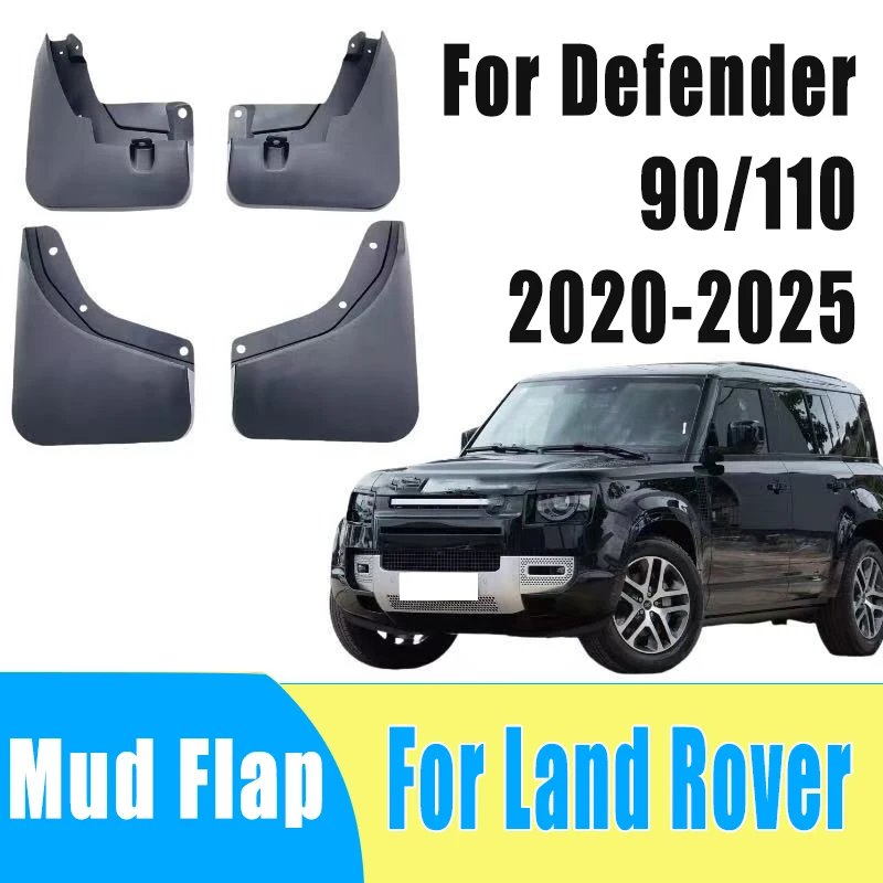 

4pcs Auto Mudguard Waterproof Prevent Mud Splashing Car Mud Flap Fender Trim Accessory For Land Rover Defender 90 110 2020-2025