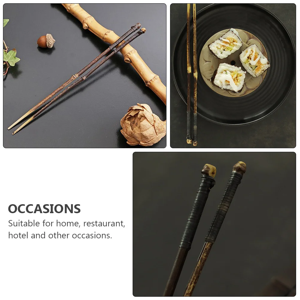 

1Pair Japanese Sushi Chopsticks Bamboo Non-Slip Reusable Tableware for Restaurant Home Hotel Use Chopsticks Public Tableware