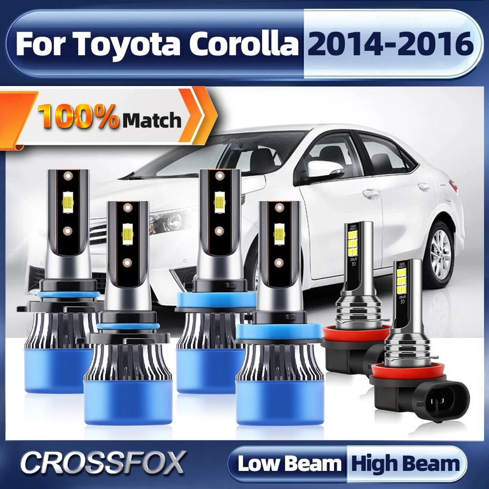 

Canbus LED Car Headlights Bulbs 12V 6000K White Fog Light H11 9005 HB3 Turbo Auto Headlamp For Toyota Corolla 2014 2015 2016