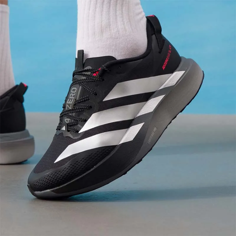 Zapatillas para correr adidas Adizero Black Silver Racing Lightstrike Pro, zapatillas de maratón de malla transpirable para hombre y mujer KK0313