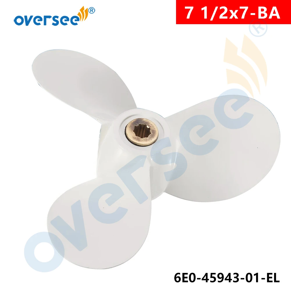 

Пропеллер Oversee 6E0-45943-01-EL для подвесного двигателя Yamaha, часть 7, 1/2x7-BA, 5 л.с., 4 л.с., 6E3