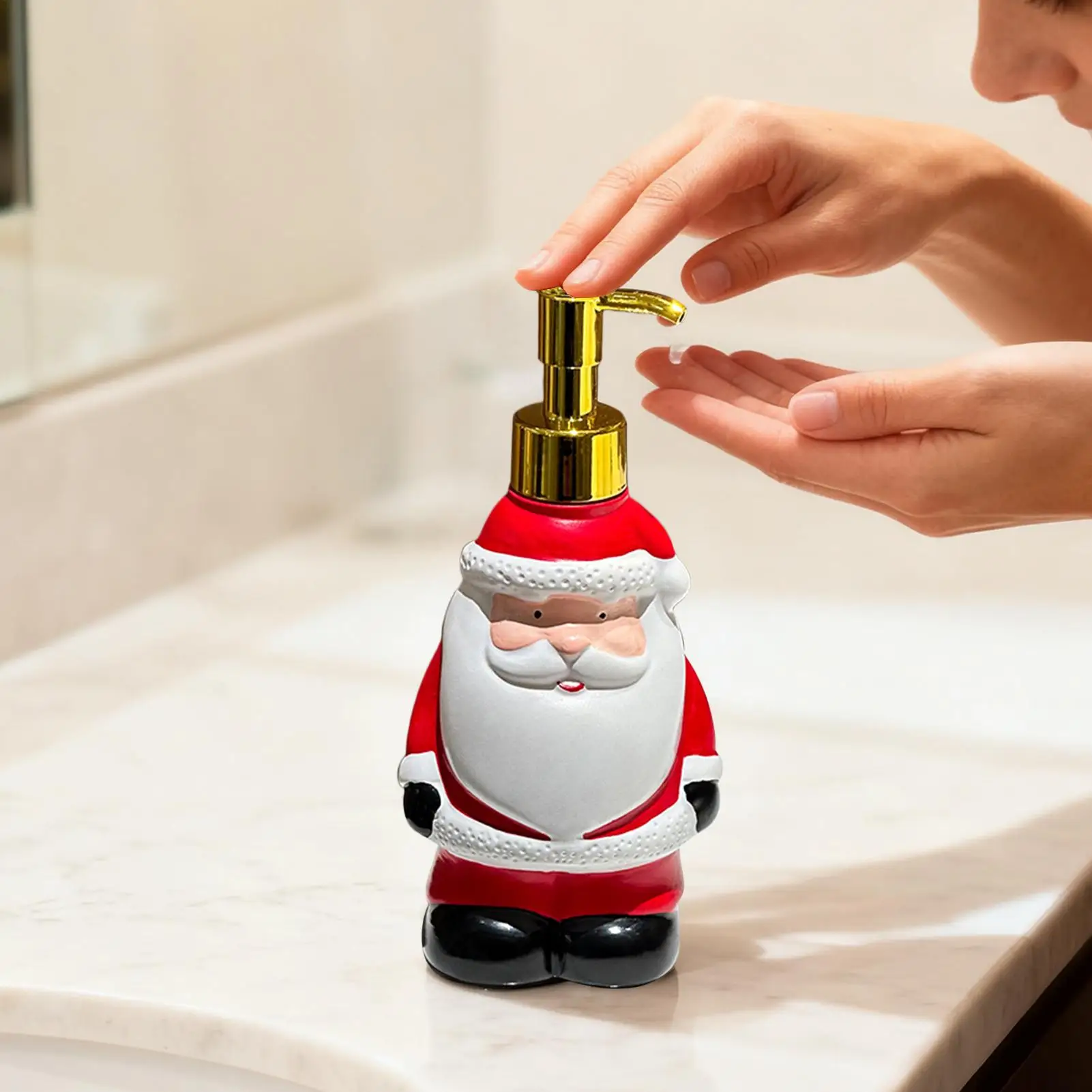 

Портативный дозатор мыла, милый Санта-Клаус, бутылка с насосом для мыла, бутылка для шампуня для ванной комнаты, рождественское украшение для дома