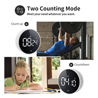Minuterie de cuisine électronique LED, bouton visuel numérique, compte à rebours magnétique, minuterie d'étude, cuisine à domicile, cuisson, douche 5