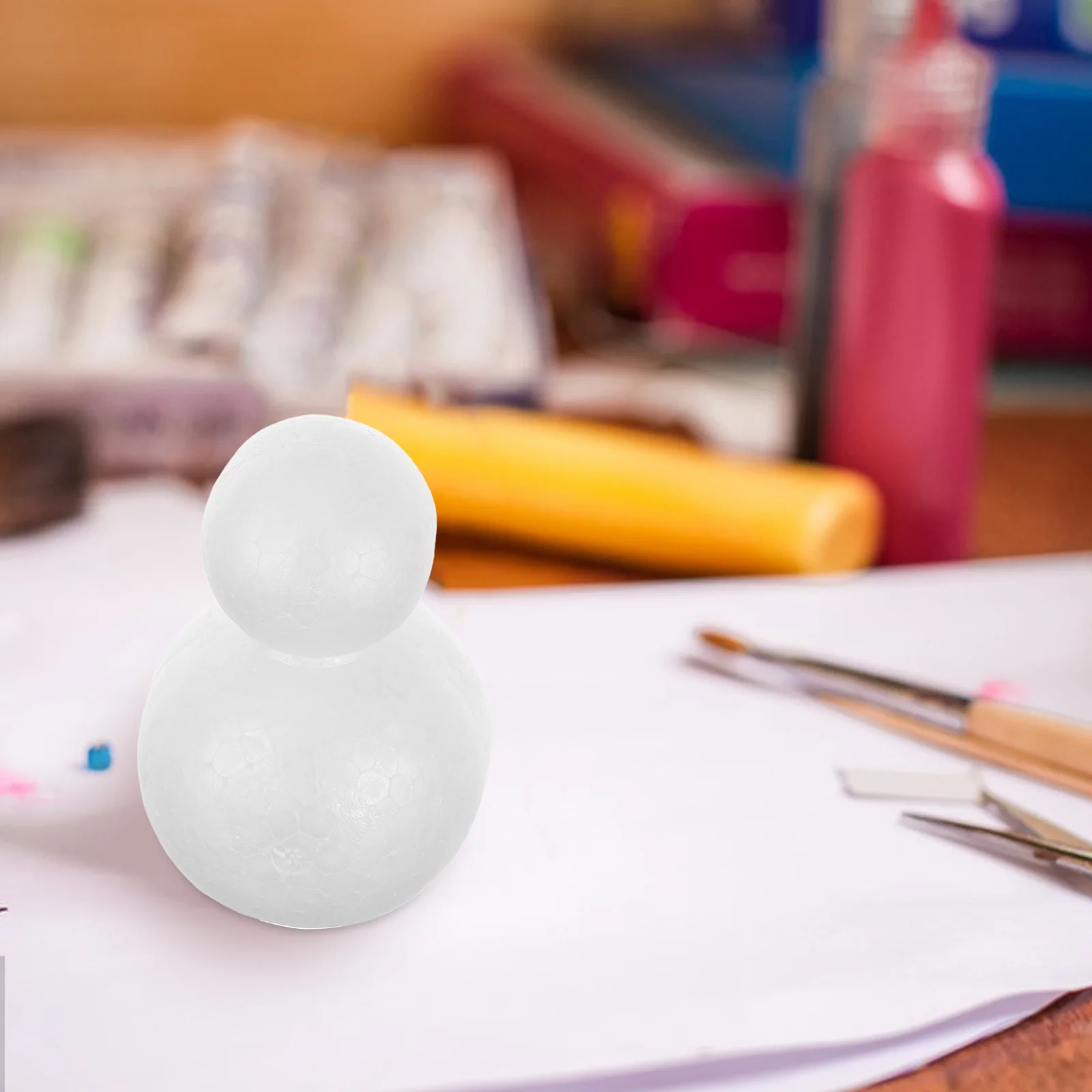 

6Pcs Snowman DIY Supplies Double Ball Design for Creative Crafting Festive Home Decoration Christmas Gift Snowman Modelling