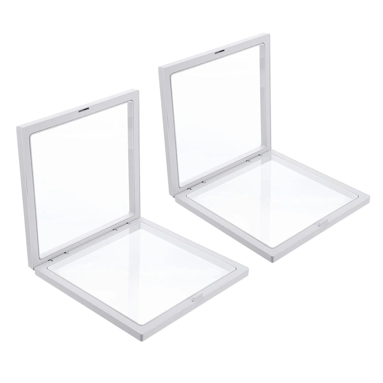 2 Pcs Suspension Box Jewelry Displays for Shows Case 3d Floating Frame Stand Holder Elastic Film Packing Supplies