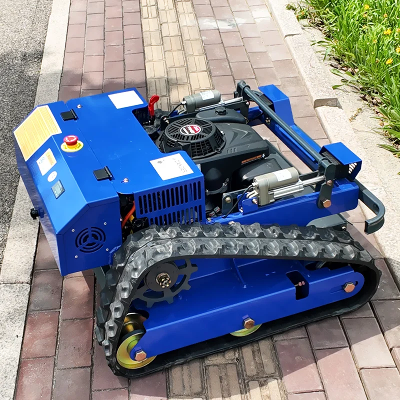 Maßgeschneiderter Raupenrasenmäher mit Dieselmotor für zu Hause, Zero-Turn-Rasenmäher mit Gummi-Raupen-Rasenmäher mit Fernbedienung