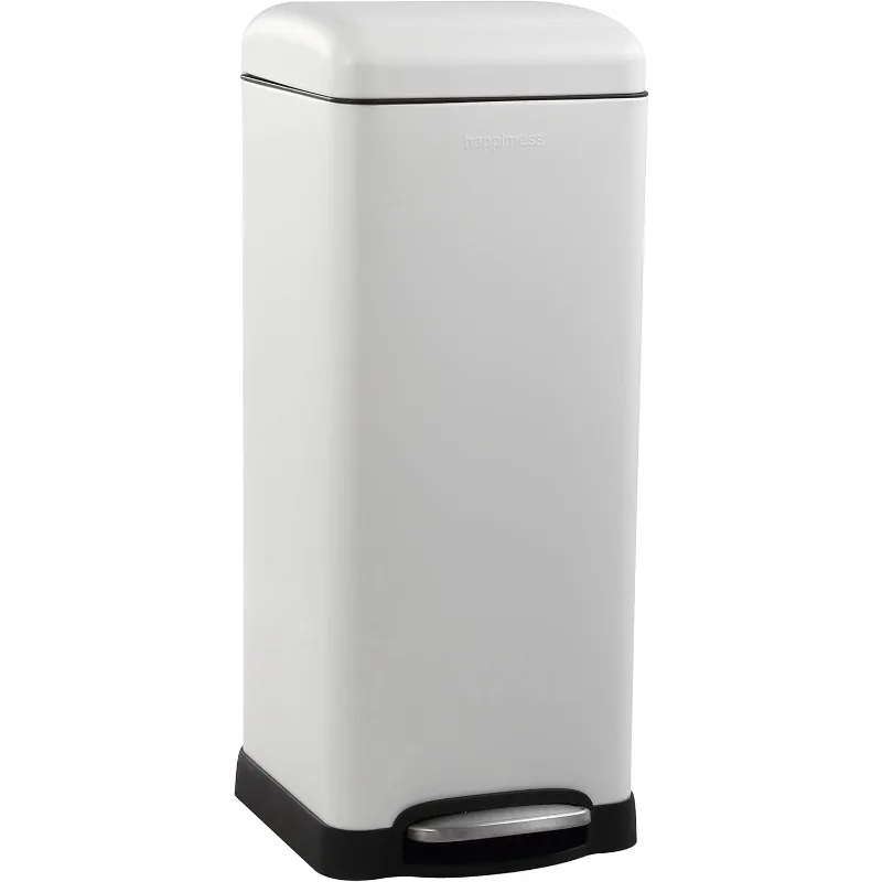 Betty Retro 8-Gallon Step-Open Trash Can with Soft-Close Lid, Fingerprint Resistant, Modern, Minimalistic for