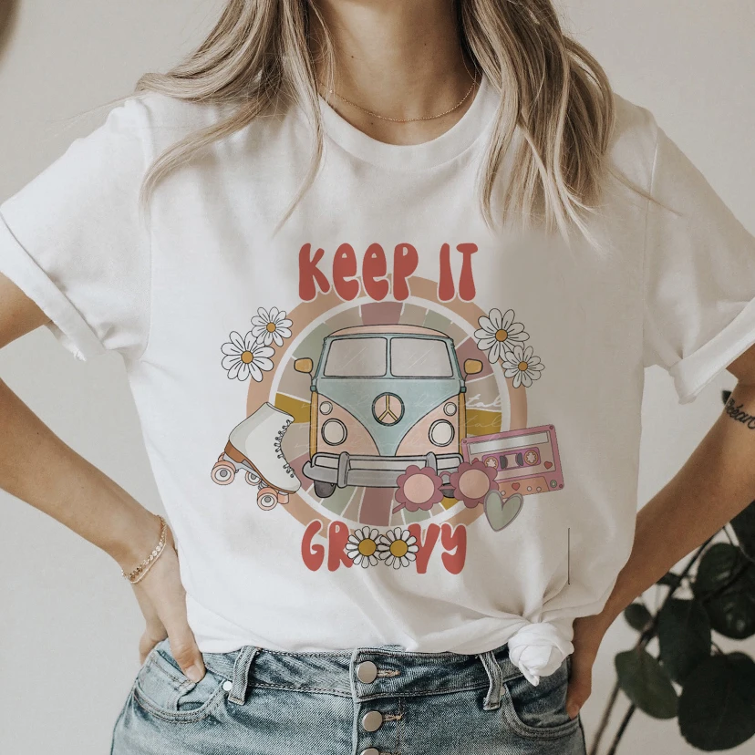 

Retro Car Print Shirt 90s Cute Tees Ladies Women Short Sleeve Summer Clothes Tops Female Fashion Cartoon Tshirts Graphic T-Shirt