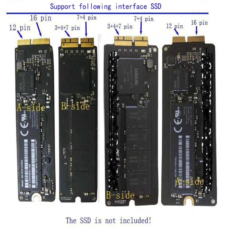 PCIe x1 Convert Card Riser Adapter for 2013 2014 2015 2017 MACBOOK AIR A1466 A1465 ME864 ME865 ME866 MD711 MD712 MD760 MD761 SSD