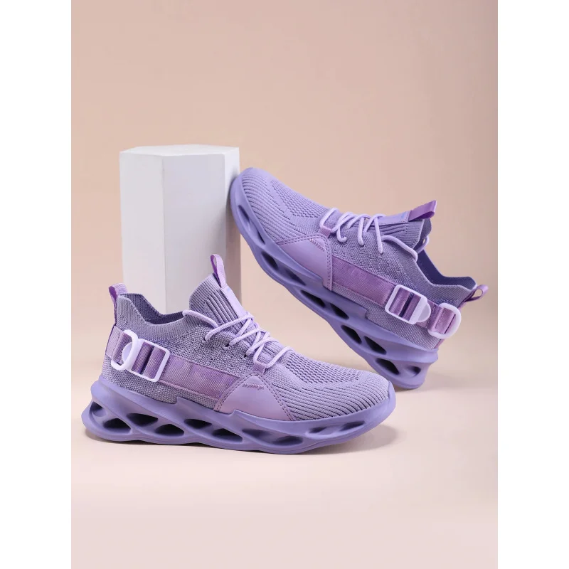 

Purple Blade Sole Running Shoes Women Breathable Mesh Casual Sneakers Lightweight Sports Shoes For Walking Jogging