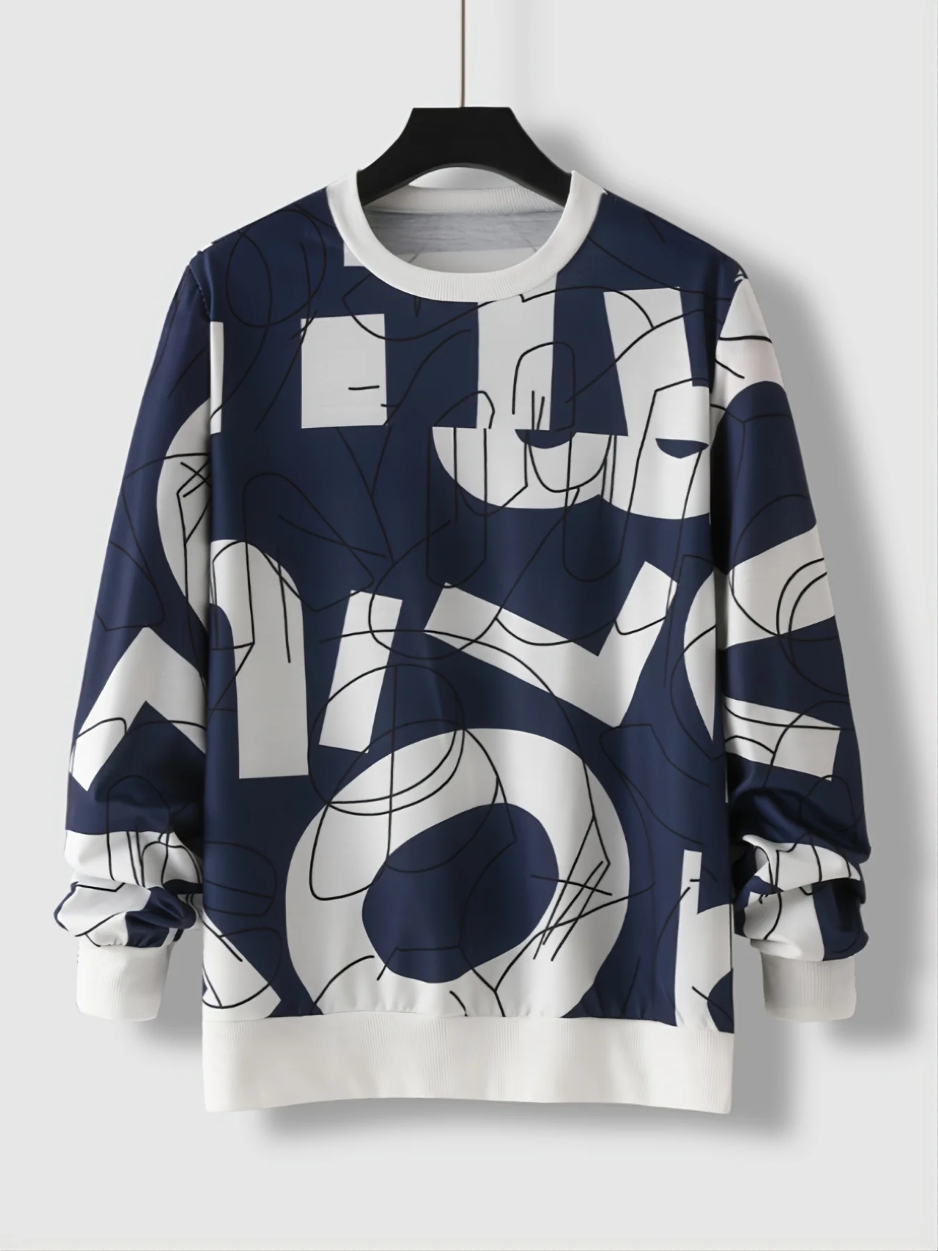 Men's Fall/Winter New Arrival Letter Print Versatile Casual Sportswear Round Neck Pullover Sweatshirt