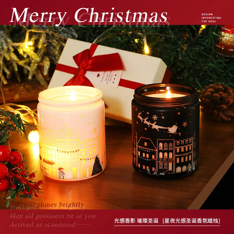 

Christmas Gift Scented Candles Home Decoration Atmosphere Soybean Aromatherapy Flameless Candles