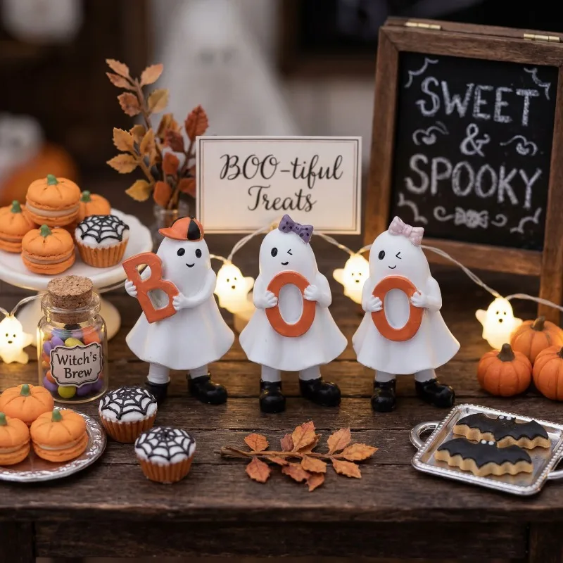 Halloween resin pumpkin ghost home window desktop decoration small ornaments