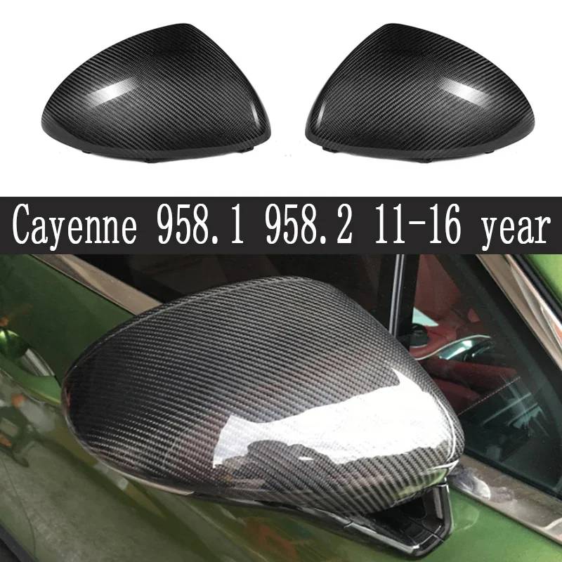 Dry Carbon Fiber For Porsche cayenne 958 Shell Caps Car Side Rearview Mirror Cover Rear view housing Outer cover body kit