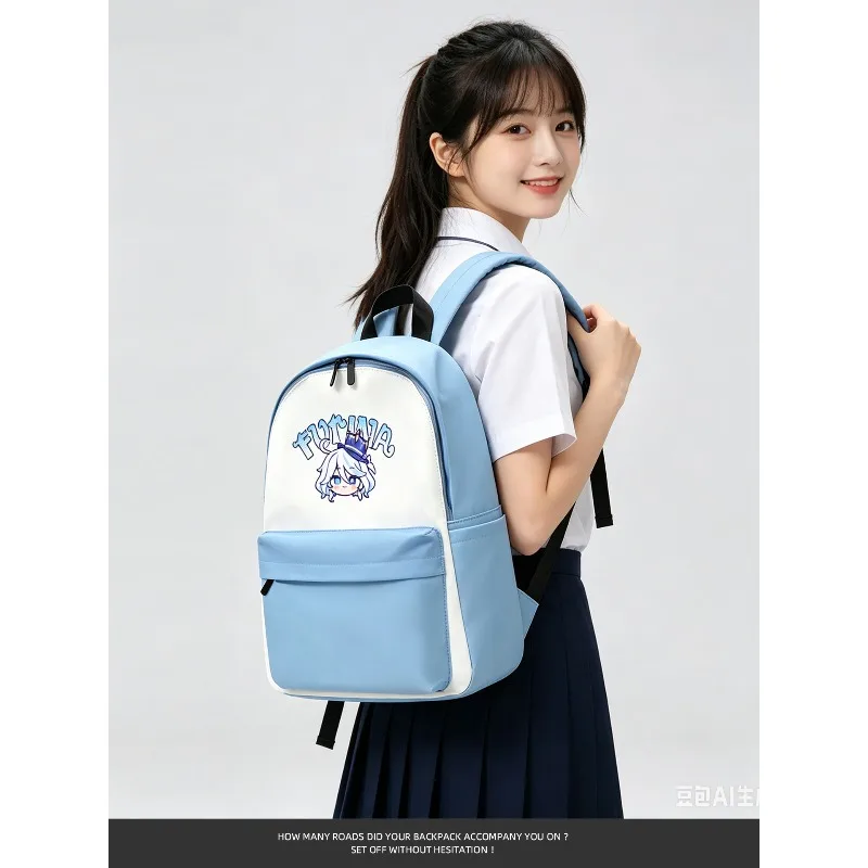 Furina School Backpack Game Genshin Impact Print Large capacity Popular Street Cool SchoolBag Cospaly Doujin Gifts