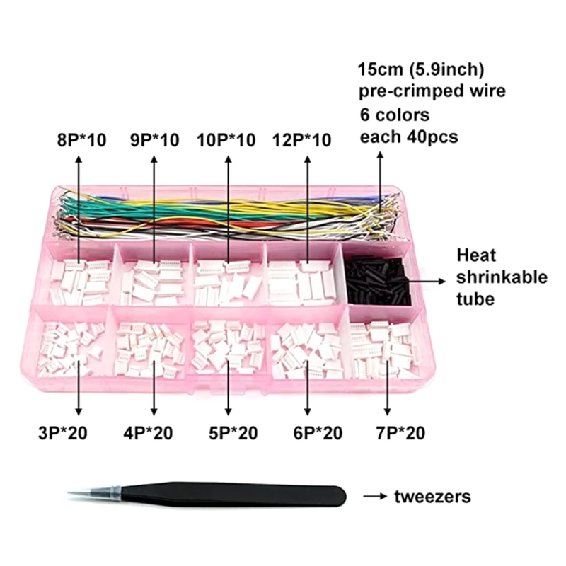 SH1.0 Connectors And Pre-Crimped Cables SH1.0Mm For FPV Drone Flight Controller 15Cm Wire