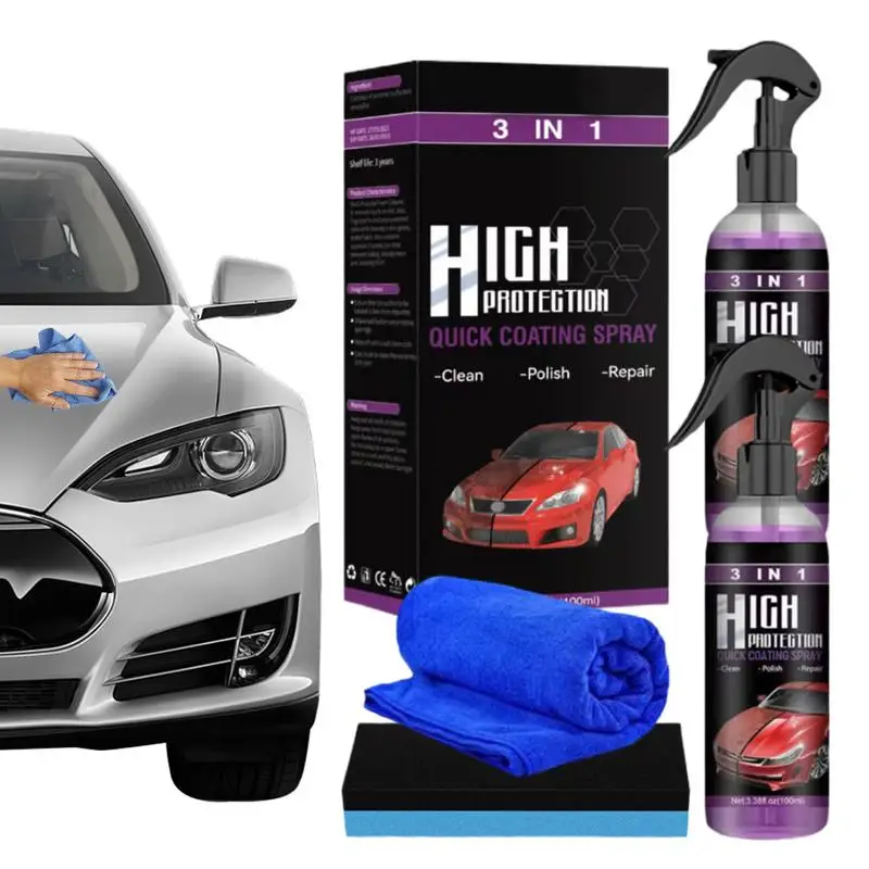 

Car Wax Polish Spray 3 in 1 Coating Spray Refurbisher Polish Polymer Paint Sealant Detail Protection for Cars Boats Motorcycles