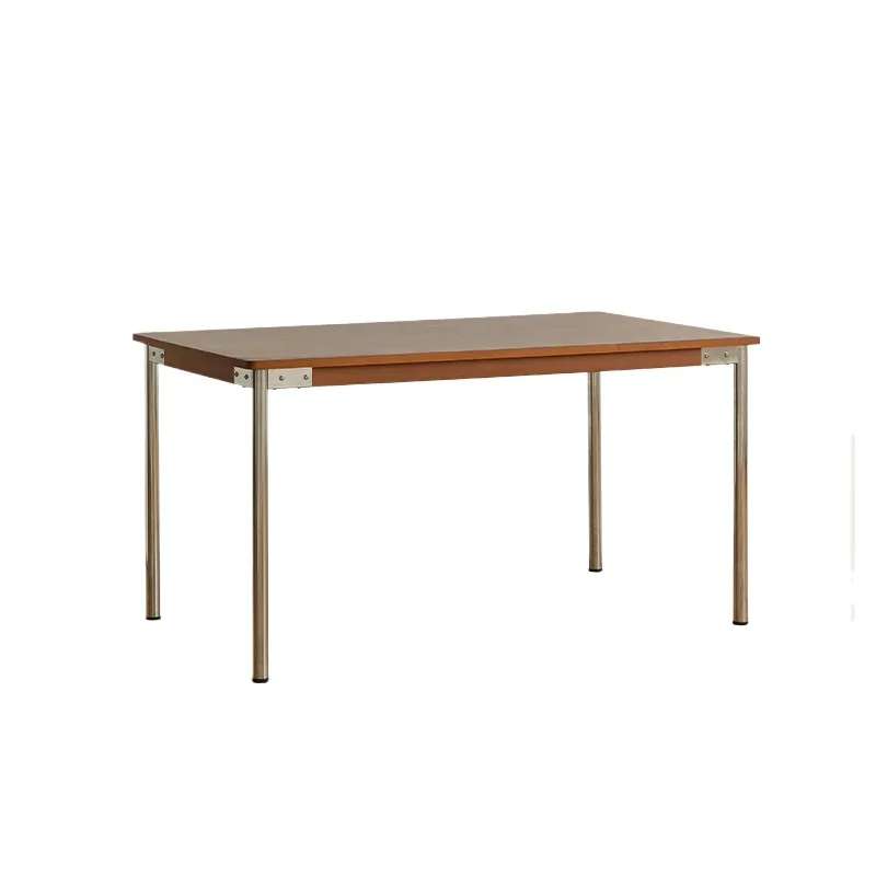 

Retro solid wood dining table household small apartment dining table and chair combination rectangular table log furniture