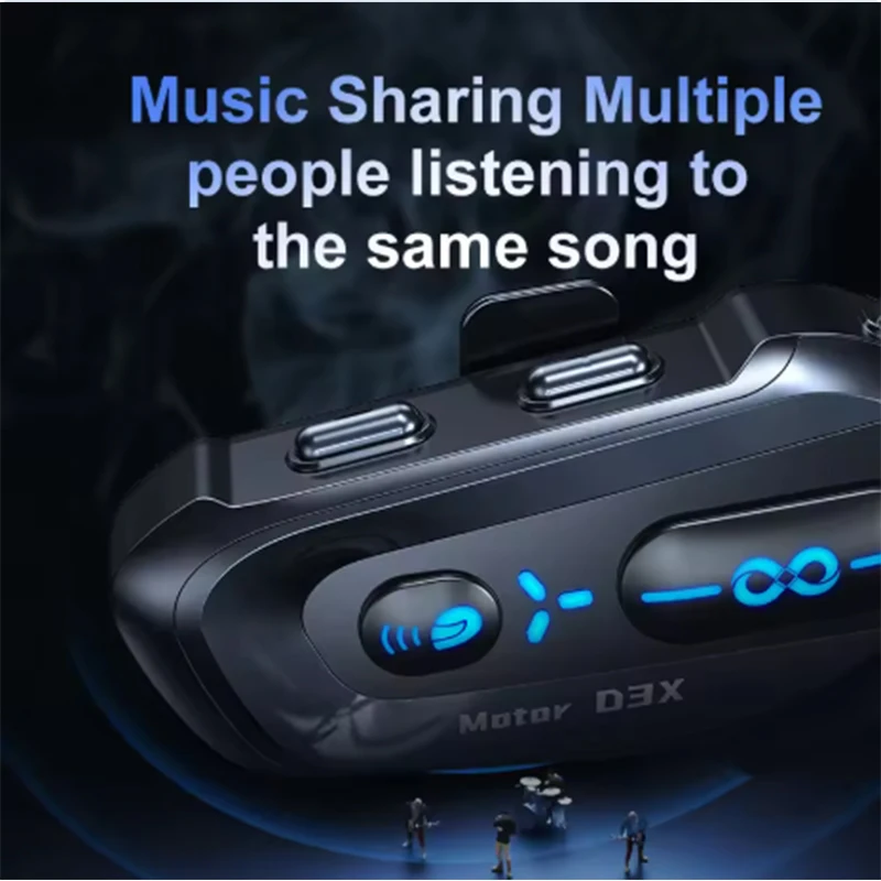 

D3X мотоциклетный Bluetooth-шлем полудуплексный домофон IP56Водонепроницаемый аккумулятор высокой емкости 1000 мАч с автоматическим ответами для звонков наcoming