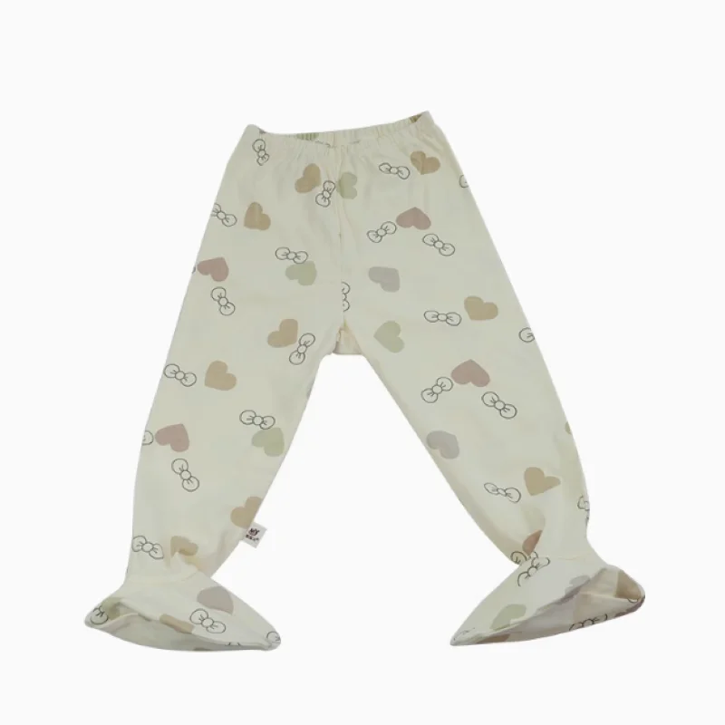 ABDL Adult Baby Printed Leg Pants Sleeping Pants Pure Cotton Foot Wrap Elastic Waist Trousers DDLG Soft Thin Loose Trousers