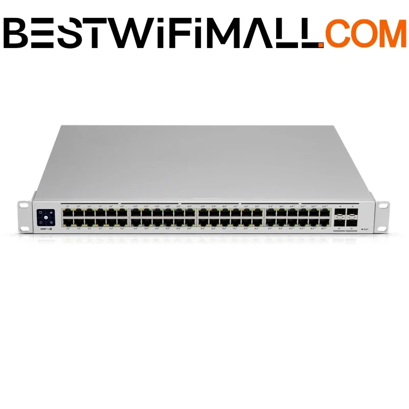 

UBIQUITI USW-Pro-48-PoE Layer 3 Switch Pro 48 Port PoE 40 x GbE PoE+ 8 x GbE PoE++ 600W 4x10G SFP+ Ports 176 Gbps Capacity