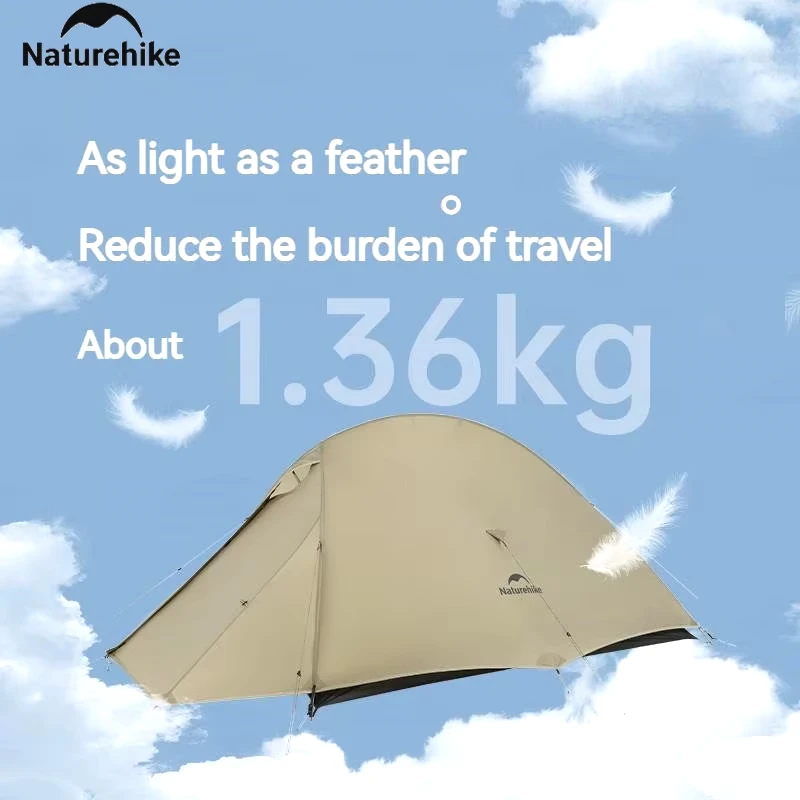 Naturehike-Ultralight Tent, Lightweight, 1-2 Person, Waterproof 20D, 3 Seasons, Outdoor Hiking, Backpacking, Cloud Up Pro New