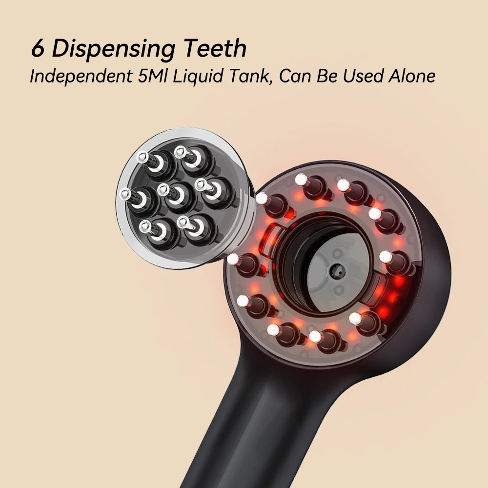 Kimairay Electric Hair Scalp Massager Brush for Hair Growth Oil Applicator Massage Comb Anti Hair Loss Red Light Devices