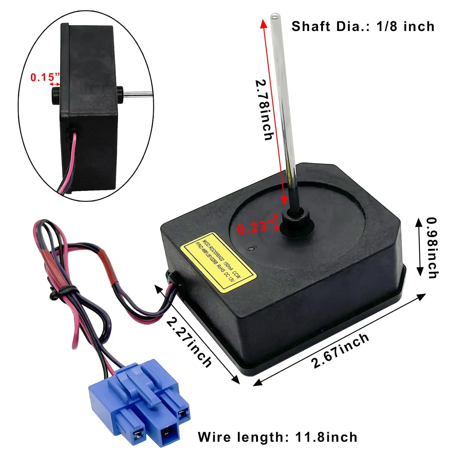 

4681JB1029B Refrigerator Condenser Fan Motor for Refrigerator DC13V Freezer Replacement Part 4681JB1017E 4681JB1027B RDD056X02